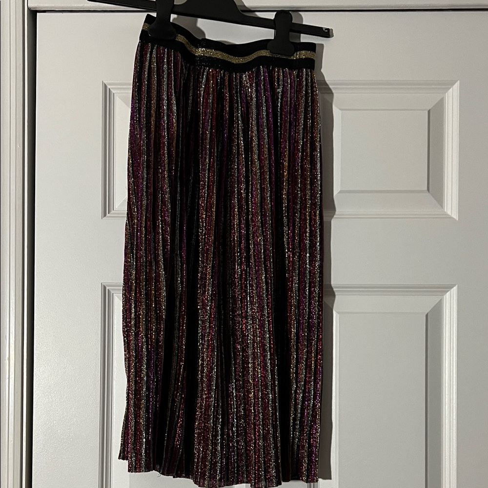 Topshop Sparkling Striped Midi Skirt